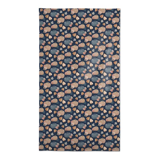 102&#x22; Sweet Harvest Pattern Blue Tablecloth
